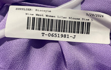 Load image into Gallery viewer, Nine West Womens Lilac Long Sleeve Tie Back Blouse Top Size Large
