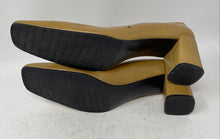 Load image into Gallery viewer, Charles Jourdan Paris Womens Beige Leather Square Toe Block Pump Heels Size 9.5
