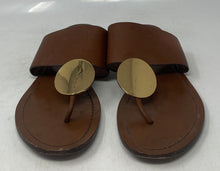 Load image into Gallery viewer, Authentic Tory Burch Womens Patos Disk 73193 Brown Thong Sandals Size 9.5 M Worn
