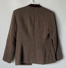 Load image into Gallery viewer, Kasper A.S.L. Womens Brown Herringbone Print Button Front Jacket Size 4P
