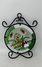 Load image into Gallery viewer, Mid-Century Multicolor Painted Glass Art Wall Hanging Decorative Plate

