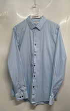 Load image into Gallery viewer, Express Mens Light Blue 1MX Extra Slim Fit Long Sleeve Collared Dress Shirt Sz L
