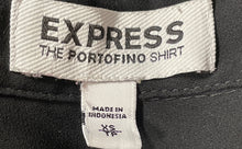 Load image into Gallery viewer, Express Portofino Womens Black Long Sleeve Pockets Piping Button-Up Shirt Sz XS
