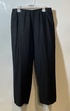 Load image into Gallery viewer, Zara Womens Black Flat Front Slash Pocket Drawstring Trouser Pants Size L
