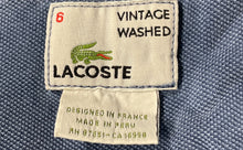 Load image into Gallery viewer, Lacoste Mens Blue Cotton Short Sleeve Collared Polo Shirt Size 6
