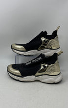 Load image into Gallery viewer, Michael Kors Womens Willow Black Gold Round Toe Slip-On Sneaker Shoes Size 9M
