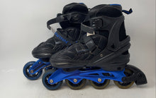 Load image into Gallery viewer, Schwinn Unisex ABEC 7 Black Blue Ratchet Buckle Adjustable Inline Skates Sz 8/9

