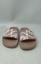 Load image into Gallery viewer, Michael Kors Womens Peach White Signature Open Toe Slip-On Slide Sandals Size 8M

