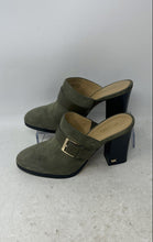 Load image into Gallery viewer, Michael Kors Womens Kara Green Black Suede Round Toe Block Mule Heels Size 6 M

