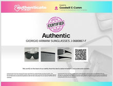 Load image into Gallery viewer, Authentic Giorgio Armani Women's Gunmetal Black Crystal Logo Shield Sunglasses
