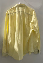 Load image into Gallery viewer, Michael Kors Mens Yellow Printed Cotton Tailored Fit Button-Up Shirt Size L
