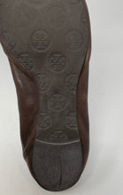 Load image into Gallery viewer, Authentic Tory Burch Womens Reva Dark Brown Ballet Flats Size 9.5M Worn Damaged
