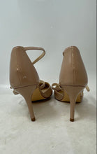 Load image into Gallery viewer, Nine West Womens Beige Patent Faux Leather High Ankle Strap Pump Heels Size 8.5M
