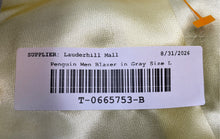 Load image into Gallery viewer, Penguin Mens Gray Linen Long Sleeve Notch Lapel Two-Button Blazer Size Large
