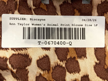 Load image into Gallery viewer, Ann Taylor Womens Brown Animal Print Long Sleeve Button-Up Shirt Size LP
