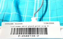Load image into Gallery viewer, Izod Womens Blue Plaid Print Slash Pocket Back Slit A-Line Skirt Size 6
