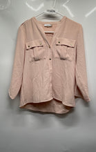 Load image into Gallery viewer, Calvin Klein Womens Light Peach Long Sleeve Button Front Blouse Top Size S/P
