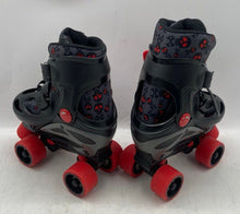 Load image into Gallery viewer, Roller Derby Boys Black And Red Adjustable Four Wheeled Roller Skates Size J12-2
