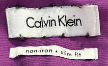 Load image into Gallery viewer, Calvin Klein Mens Purple Non-Iron Slim Fit Long Sleeve Dress Shirt Size 15 32/33
