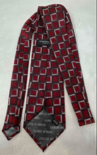 Load image into Gallery viewer, Giorgio Armani Mens Red &amp; Multicolor Geometric Silk Adjustable Designer Tie
