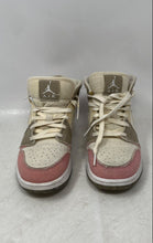 Load image into Gallery viewer, Nike Girls Air Jordan 1 Mid SE DJ0338-100 Beige &amp; Pink Basketball Shoes Size 5Y
