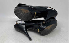 Load image into Gallery viewer, Cole Haan Womens Black Bow Peep Toe High Stiletto Slingback Heels Size 7B

