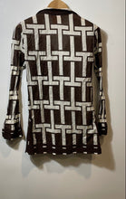 Load image into Gallery viewer, Authentic Tory Burch Womens White Brown T Monogram Cotton Tunic Blouse Size 0
