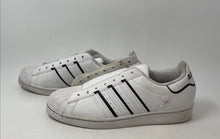 Load image into Gallery viewer, Adidas Mens Superstar White Black Leather Low Top Sneaker Shoes Size 12
