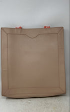 Load image into Gallery viewer, Michael Kors Womens Beige Leather Logo Ribbon Straps Large Tote Handbag
