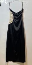 Load image into Gallery viewer, 4th &amp; Reckless Womens Black White Satin Lace Crochet Strapless Maxi Dress Size M
