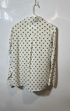 Load image into Gallery viewer, Express Womens Portofino White Polka Dot Long Sleeve Button-Up Shirt Size S
