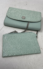 Load image into Gallery viewer, Michael Kors Womens Green Chain Strap Flap Clutch Wallet 2 Piece
