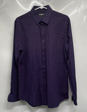 Load image into Gallery viewer, Express Mens Blue Pink Printed Classic Fit Collared Dress Shirt Size 15-15.5 M
