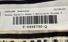 Load image into Gallery viewer, Banana Republic Womens Multicolor Striped Long Sleeve Blouse Top Size XXS Petite
