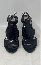 Load image into Gallery viewer, Alfani Womens Black Leather Stiletto Heel Ankle Strap Sandals Size 8.5
