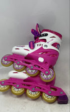 Load image into Gallery viewer, Roller Derby Girls Harmony White Pink Adjustable Strap Inline Skates Size 3-6
