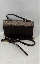 Load image into Gallery viewer, Anne Klein Womens Brown Monogram Adjustable Strap Convertible Crossbody Bag
