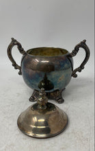 Load image into Gallery viewer, Vintage Silver Plated Engraved Double Handle Footed Sugar Bowl With Lid
