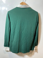 Load image into Gallery viewer, Authentic Carolina Herrera Womens Green Long Sleeve Polo Shirt Size L Stained
