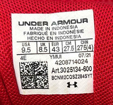 Load image into Gallery viewer, Under Armour Mens Charged Pursuit 2 Red Black Lace-Up Sneakers Shoes Size 9.5 4E
