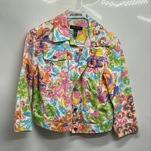 Load image into Gallery viewer, Lauren Ralph Lauren Womens Multicolor Floral Button Front Denim Jacket Size P/M

