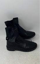 Load image into Gallery viewer, Zara Womens Black Round Toe Studded Side Zip Ankle Booties Size EU 35
