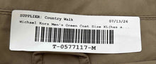Load image into Gallery viewer, Michael Kors Womens Green Trench Coat Size XL Has A Few Stains On The Collar

