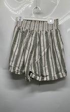 Load image into Gallery viewer, Guess Womens Green Beige Striped Print Drawstring Beach Shorts Size Medium
