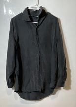 Load image into Gallery viewer, Zara Mens Black Long Sleeve Collared Regular Fit Button-Up Shirt Size M-L
