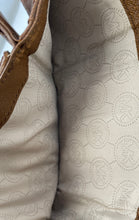Load image into Gallery viewer, Michael Kors Womens Brown Embossed Leather ID Card Holder Trifold Wallet

