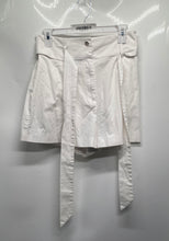 Load image into Gallery viewer, Armani Exchange Womens White Flat Front Adjustable Bow Paperbag Shorts Size 8
