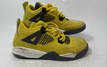 Load image into Gallery viewer, Nike Kids Jordan 4 Retro Yellow Gray Lace-Up Sneakers Shoes Size 1.5Y
