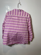 Load image into Gallery viewer, Land's End Womens Pink Multi Striped Long Sleeve Popover Blouse Top Size 14
