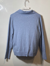 Load image into Gallery viewer, Banana Republic Womens Blue Long Sleeve Collared Polo Sweater Size Medium
